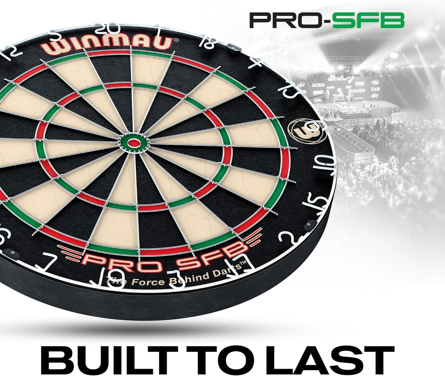 Darts Pro SFB Bristle Dart Board | Professional Staple Free Bullseye Dartboard