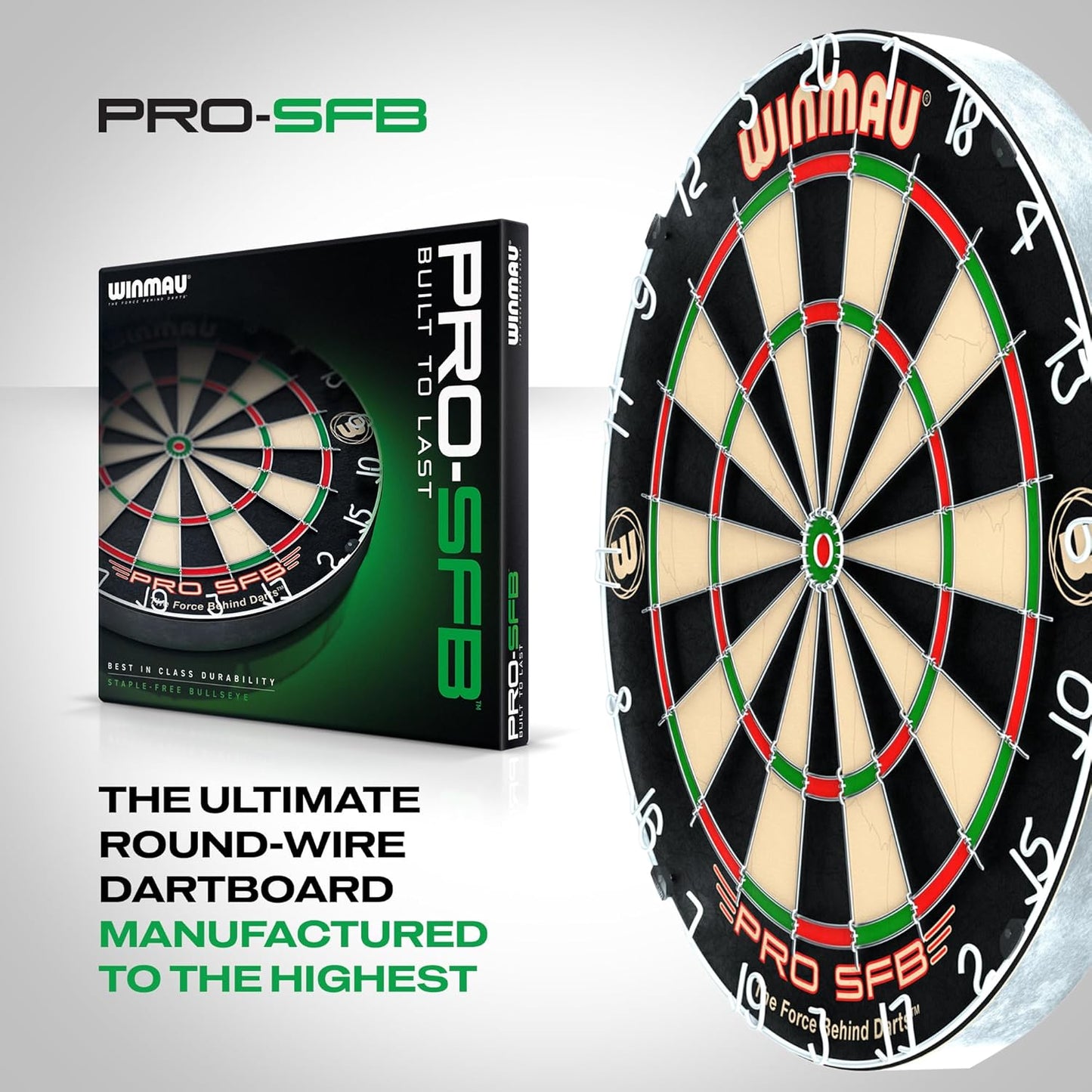 Darts Pro SFB Bristle Dart Board | Professional Staple Free Bullseye Dartboard