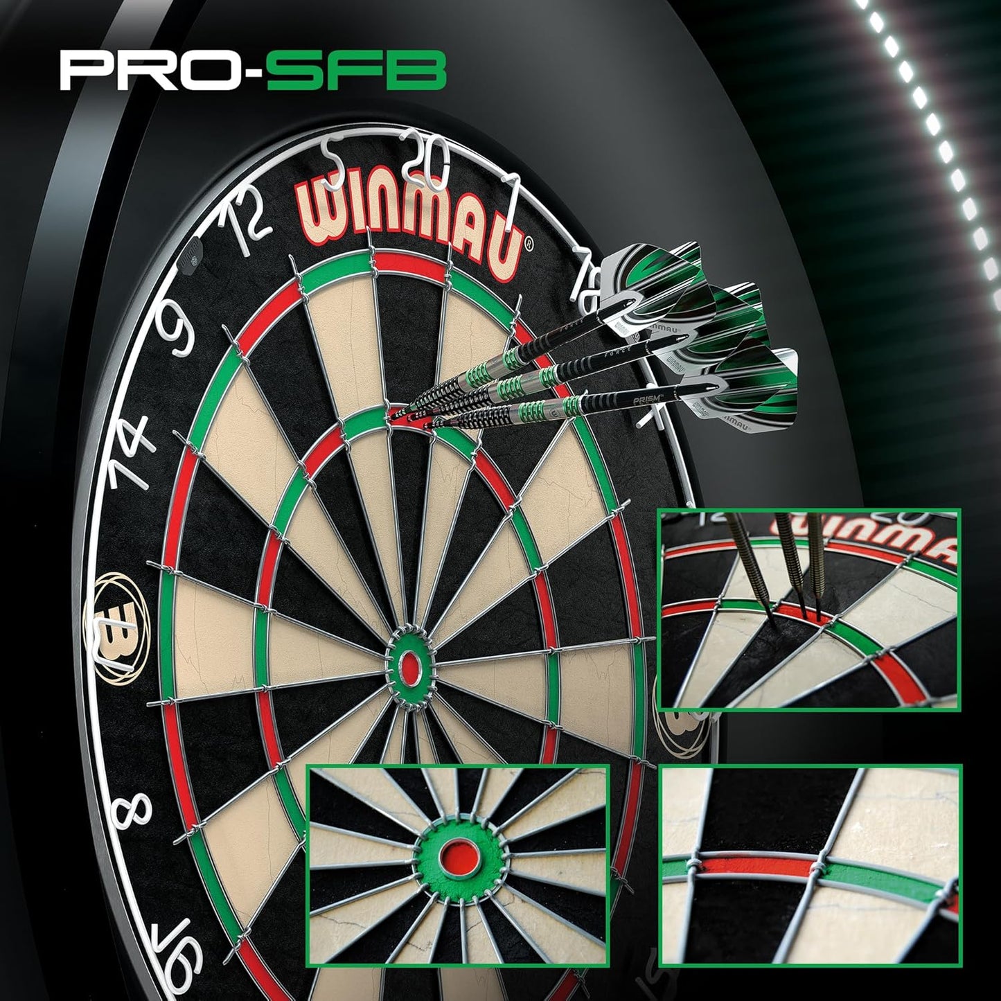 Darts Pro SFB Bristle Dart Board | Professional Staple Free Bullseye Dartboard